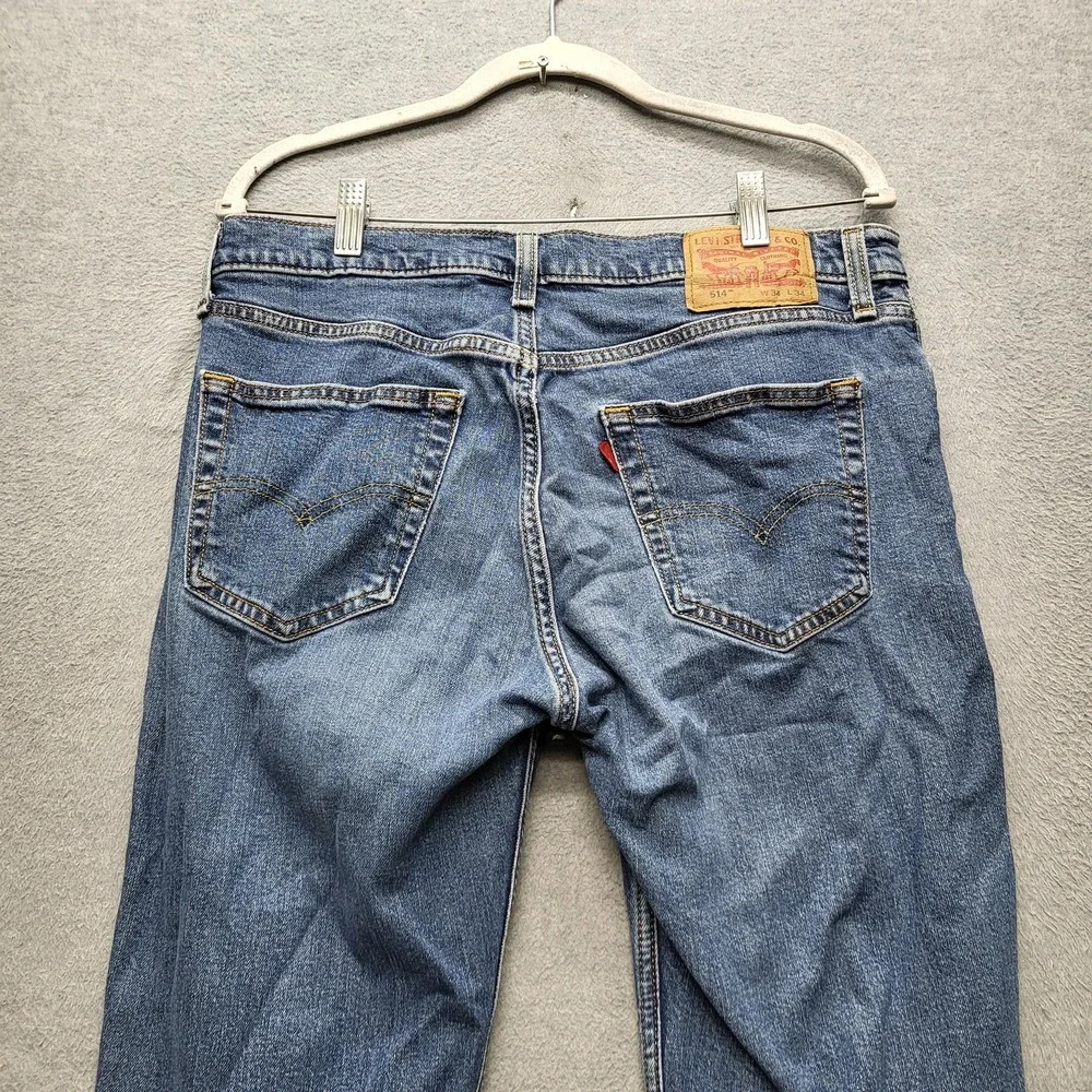Levi's 514 Men Jeans 34X34 Blue Denim Straight Fit 31